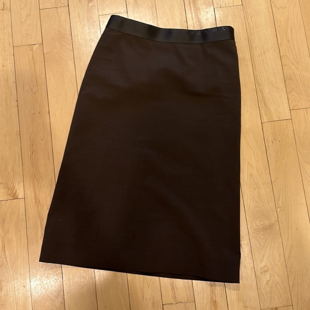 Prada Women's Dark Brown Midi Skirt